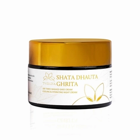 Sv'arasya Shata Dhauta Ghrita - Natural Desi Ghee Skin Moisturizer and Night cream (100 Times Washed Ghee) | Even, nourishing, moisturising and Anti aging ayurveda cream - 25 Gms