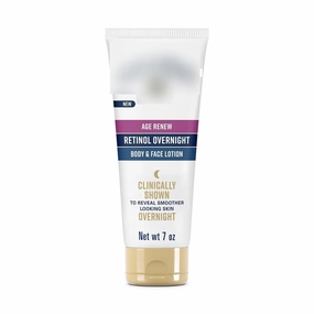 Tubees Age Renew Retinol Overnight Body & Face Lotion, With Retinol & Peptide Complex, for Dry Skin, 7 oz.