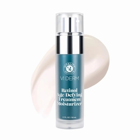VI DERM Retinol Age-Defying Moisturizer – Hydrating Face Cream for Women & Men – Daily Anti-Aging Skin Care – Water-Based Facial Lotion with Retinol, Glycolic Acid & Vit C – Fragrance Free 1.7 Fl Oz