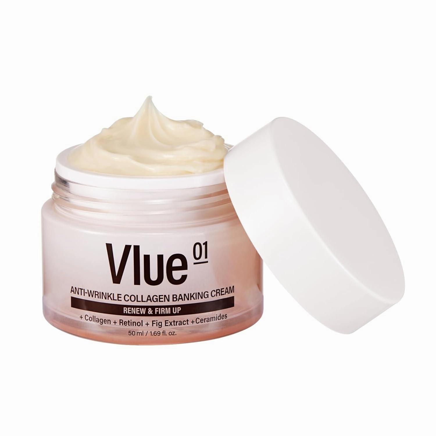 VLUE Retinol Collagen Cream - Anti-Aging Ceramide Moisturizer for Wrinkles & Sagging Skin, Hydrating & Lifting, Korean Skincare, 1.69 fl. oz.
