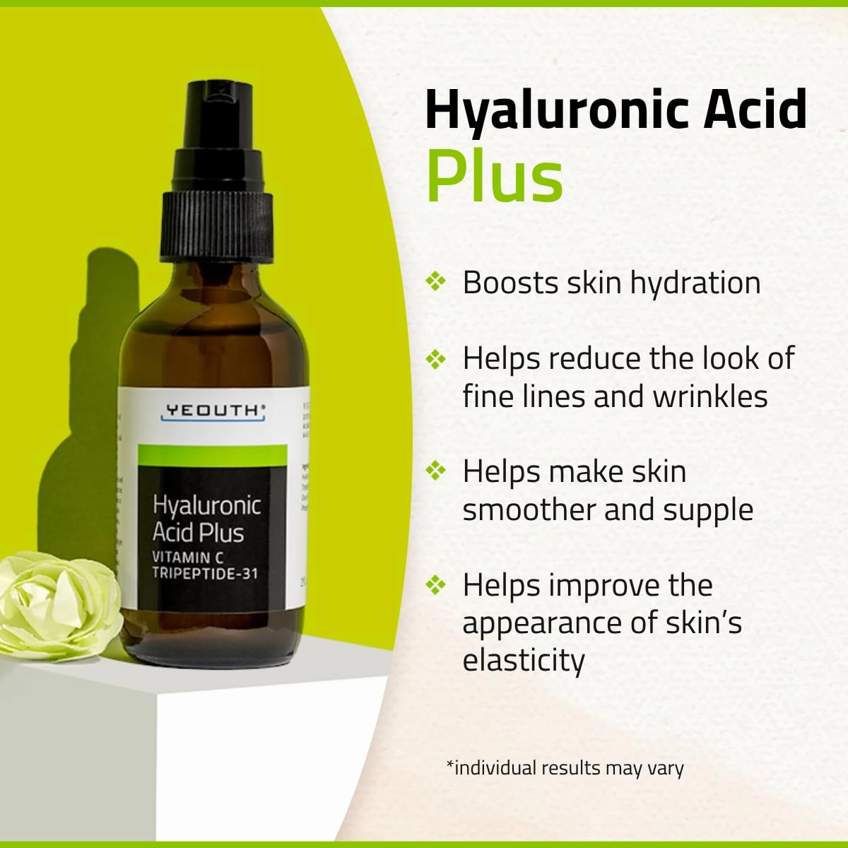 YEOUTH Hyaluronic Acid Serum for Face with Vitamin C, Hydrating Face Serum for Women & Men, Minimize the Look of Wrinkles, Patchy & Dull Skin 2oz
